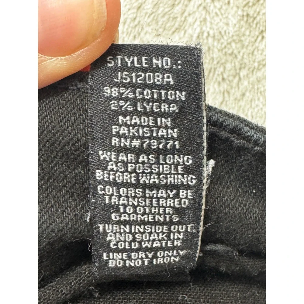 Jordan Craig Mens Sean Slim Fit Distressed Black Denim Jeans 34x34 Meas: 35x33.5
